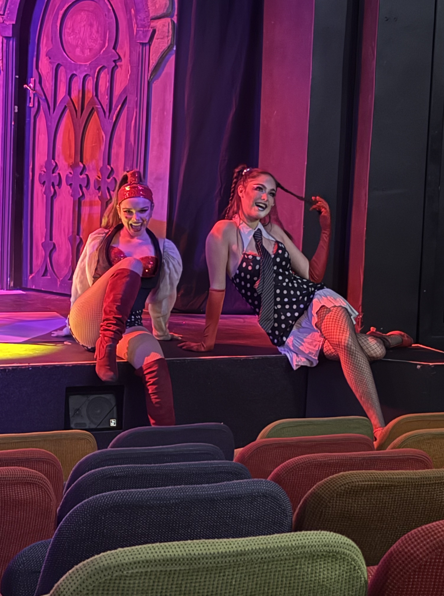 Two ladies in costumes from the cast. They saw my taking photographs and posed for the camera.